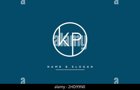 KP, PK, K, P Abstract Logo Monogram Template Stock Vector