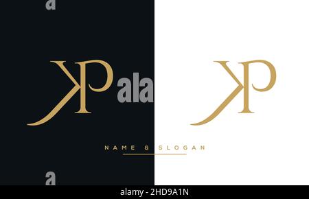 KP, PK, K, P Abstract Logo Monogram Template Stock Vector