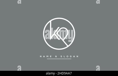 KP, PK, K, P Abstract Logo Monogram Template Stock Vector