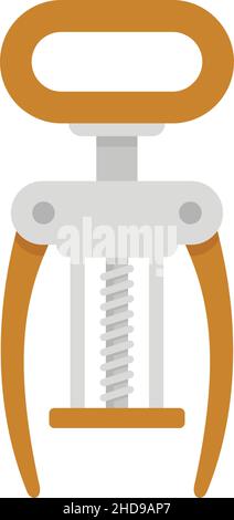 Metal corkscrew icon. Flat illustration of metal corkscrew vector icon isolated on white background Stock Vector
