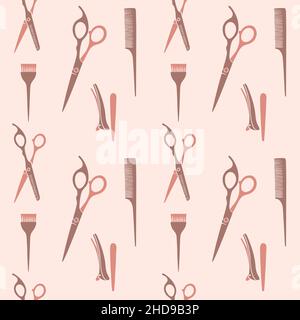 Hairdresser collection in a flat art style.  Stock Vector