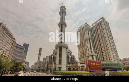 LANZHOU, CHINA - AUGUST 18, 2018: Xiguan mosque in Lanzhou, Gansu Province China Stock Photo