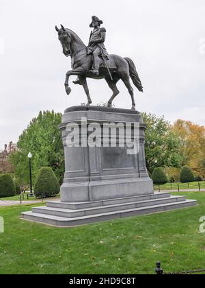 George Washington statue, Boston Common, Boston, Massachusetts. Stock Photo