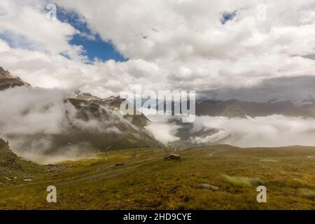 Beautiful exploration tour through the mountains in Switzerland. Stock Photo