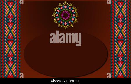 Frame for text with a divider and ornament in the Ararabian style. She draws attention to an important text. Stock Photo