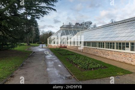 View of glass house at Walton Hall Gardens in Warrington, UK. Taken on 31st December 2021. Stock Photo