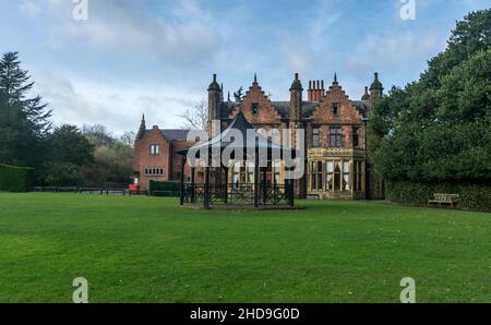 View of Walton Hall, Walton Hall Gardens, Warrington, Cheshire, UK. Taken on 31st December 2021. Stock Photo