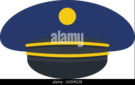 Electric train driver cap icon. Flat illustration of Electric train driver cap vector icon isolated on white background Stock Vector