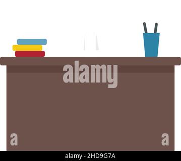 Office manager desktop icon. Flat illustration of office manager desktop vector icon isolated on white background Stock Vector
