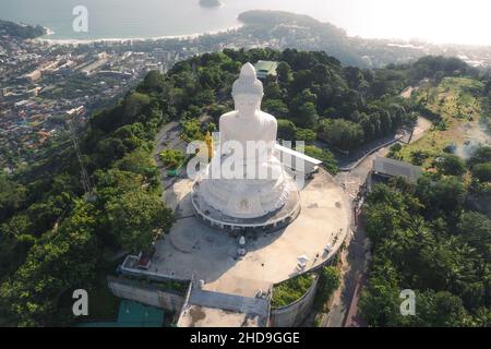 Aerial view of the Big Buddha in Phuket, Thailand Stock Photo