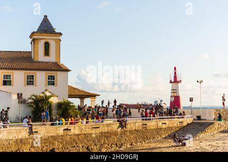 Church and monastery of Monte Serrat, built in the beginning of the 19th century, is located in Ponta de Hu Stock Photo