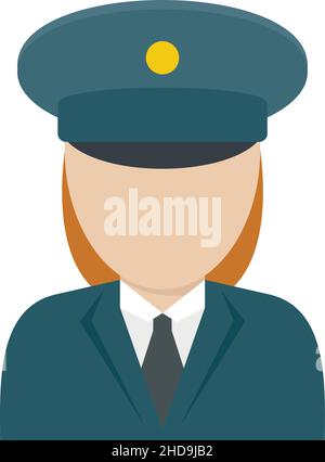 Woman electric train driver icon. Flat illustration of Woman electric train driver vector icon isolated on white background Stock Vector