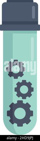 Nanotechnology test tube icon. Flat illustration of nanotechnology test tube vector icon isolated on white background Stock Vector