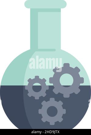 Chemical flask nanotechnology icon. Flat illustration of chemical flask nanotechnology vector icon isolated on white background Stock Vector
