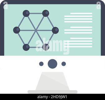 Nanotechnology computer icon. Flat illustration of nanotechnology computer vector icon isolated on white background Stock Vector