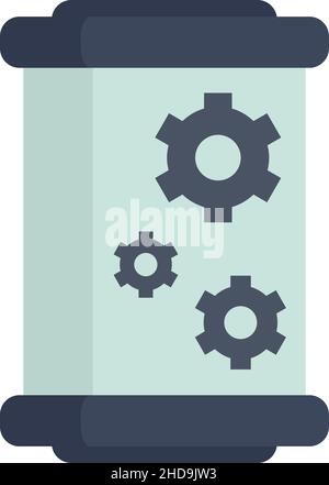 Cylinder nanotechnology icon. Flat illustration of cylinder nanotechnology vector icon isolated on white background Stock Vector