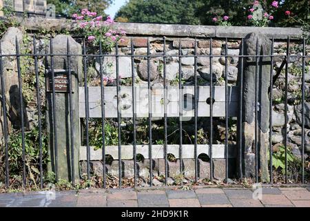 Village Stocks in Churchtown Stock Photo