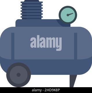 Air compressor pneumatic icon. Flat illustration of air compressor pneumatic vector icon isolated on white background Stock Vector