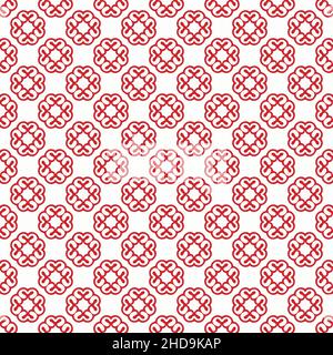 Red and white color seamless pattern texture and template. Multicolored. Colorful ornamental graphic design. Colored mosaic ornaments. Vector illustra Stock Vector