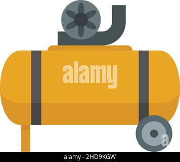 Power air compressor icon. Flat illustration of power air compressor vector icon isolated on white background Stock Vector