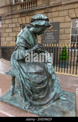 The Leicester Seamstress Statue on Hotel Street, Leicester, Leicestershire, UK. Stock Photo