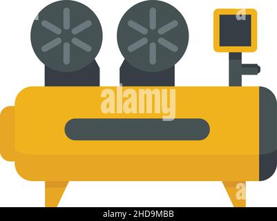 Cylinder air compressor icon. Flat illustration of cylinder air compressor vector icon isolated on white background Stock Vector