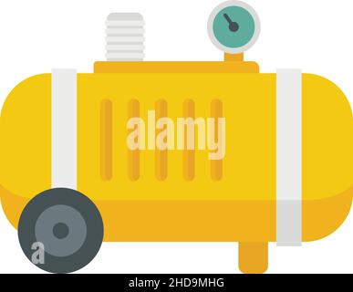 Industrial air compressor icon. Flat illustration of industrial air compressor vector icon isolated on white background Stock Vector
