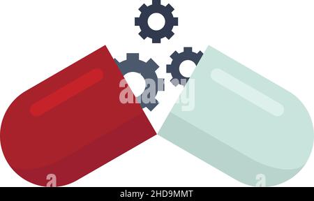 Nanotechnology capsule icon. Flat illustration of nanotechnology capsule vector icon isolated on white background Stock Vector