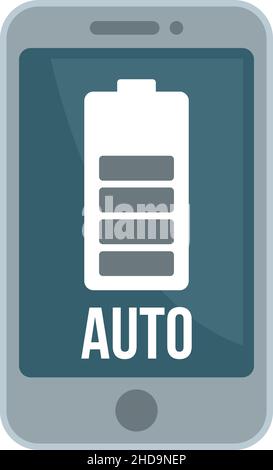 Car charging phone notification icon. Flat illustration of Car charging phone notification vector icon isolated on white background Stock Vector