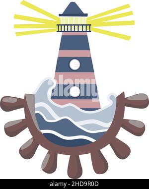 lighthouse, children's illustration Stock Vector