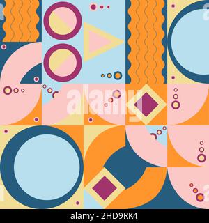 Geometric pattern in trendy colors on the beauty theme. Abstract image of scissors cutting hair. Vector illustration Stock Vector