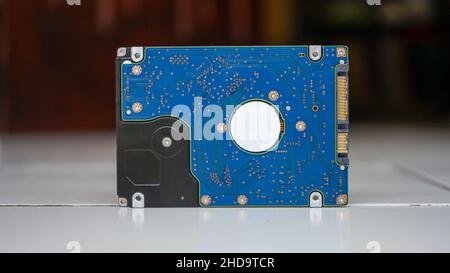 Close up of computer external hard drive on the table Stock Photo