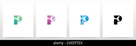 Fish Tail On Letter Logo Design P Stock Vector
