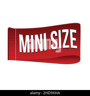 Mini size label or price tag on white background, vector illustration Stock Vector