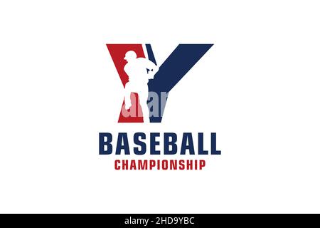 Letter Y with Baseball Logo Design. Vector Design Template Elements for Sport Team or Corporate. Stock Vector