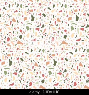 Stunning Modern Terrazzo Vector Seamless Pattern Design Stock Vector