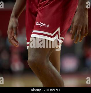 Piscataway, New Jersey, USA. 4th Jan, 2022. Rutgers Scarlet Knights logo on their shorts during the game between Michigan Wolverines at Jersey MikeÕs Arena in Piscataway, New Jersey on Wednesday January 4, 2022. Rutgers defeated Michigan 75-67. Duncan Williams/CSM/Alamy Live News Stock Photo
