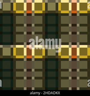 Tartan Scottish seamless pattern in muted khaki, brown and green colors with diagonal lines, texture for flannel shirt, tablecloths, blankets and othe Stock Vector