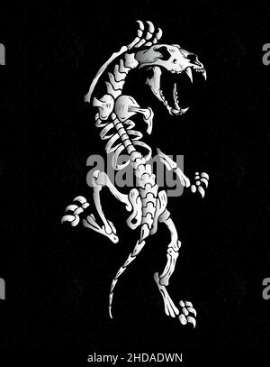 panther skull tattoo perfect for prints Stock Vector