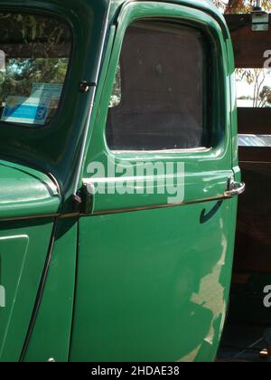 Close up of vintage green Fargo Truck Stock Photo