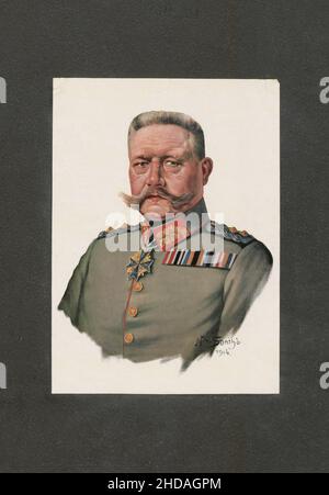 Portrait of Paul von Hindenburg. 1914  Paul Ludwig Hans Anton von Beneckendorff und von Hindenburg (1847 – 1934) was a German general and statesman wh Stock Photo