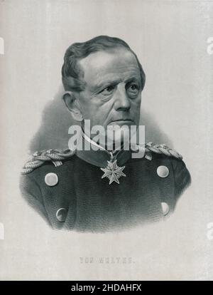 Portrait of Helmuth von Moltke the Elder. 1875 Helmuth Karl Bernhard Graf von Moltke (1800 – 1891) was a Prussian field marshal. The chief of staff of Stock Photo