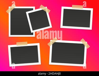 Set of photo frames Stock Vector