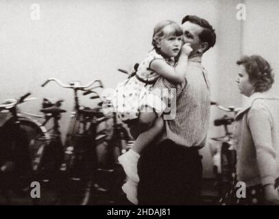 Serie of archivel photos depicts the August 1961 travel ban between East and West Berlin and shows the building of barricades that would eventually be Stock Photo