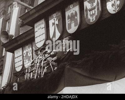 Berlin Crisis of 1961. Willy Brandt Governing Mayor of West Berlin. Protests against berlin wall in West Berlin. Stock Photo