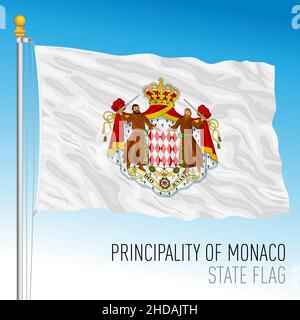 Principality of Monaco state flag, Europe, vector illustration Stock Vector