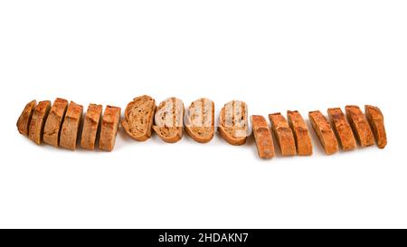 Bread slices isolated on white. Stock Photo
