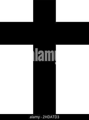 Vector illustration of black silhouette of a christian cross Stock Vector