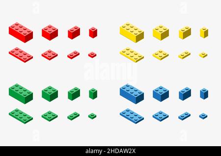 A vector illustration of toy bricks set Stock Vector