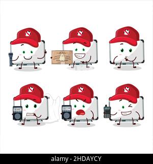 Ghost hunter cartoon white board character using camera. Vector illustration Stock Vector